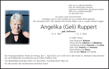 Anzeige von Angelika Ruppert von MGO