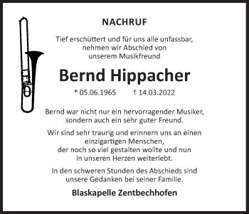 Anzeige von Bernd Hippacher von MGO