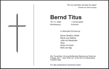 Anzeige von Bernd Titus von MGO