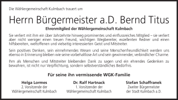 Anzeige von Bernd Titus von MGO