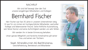 Anzeige von Bernhard Fischer von MGO