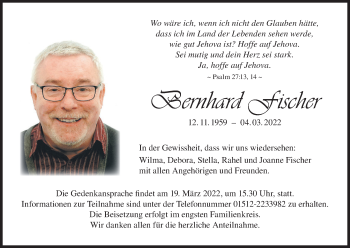 Anzeige von Bernhard Fischer von MGO