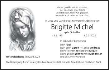 Anzeige von Brigitte Michel von MGO