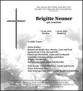 Anzeige von Brigitte Neuner von MGO