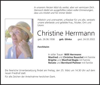 Anzeige von Christine Herrmann von MGO