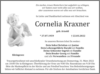 Anzeige von Cornelia Kraxner von MGO