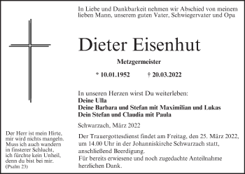 Anzeige von Dieter Eisenhut von MGO