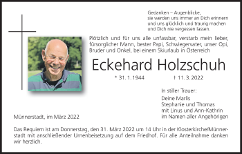 Anzeige von Eckehard Holzschuh von MGO