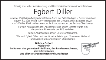 Anzeige von Egbert Diller von MGO