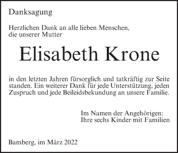 Anzeige von Elisabeth Krone von MGO