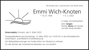 Anzeige von Emmi Wich-Knoten von MGO