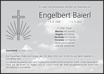 Anzeige von Engelbert Baierl von MGO