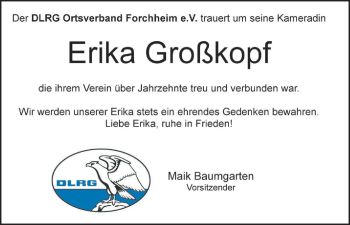 Anzeige von Erika Großkopf von MGO