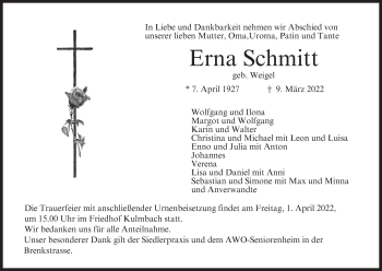 Anzeige von Erna Schmitt von MGO