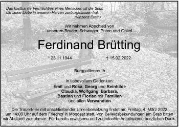 Anzeige von Ferdinand Brütting von MGO