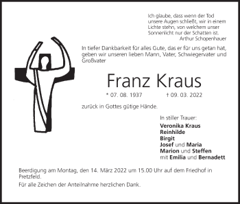 Anzeige von Franz Kraus von MGO