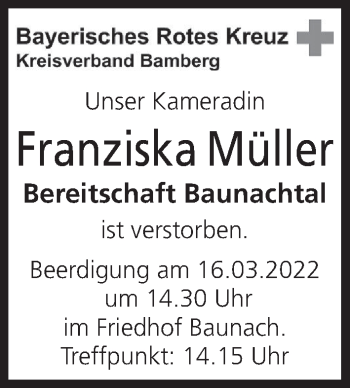 Anzeige von Franziska Müller von MGO