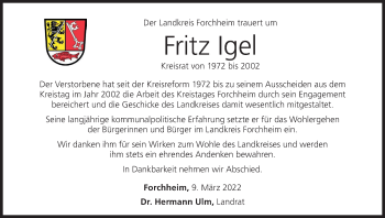 Anzeige von Fritz Igel von MGO