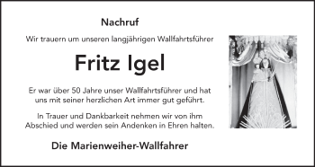Anzeige von Fritz Igel von MGO
