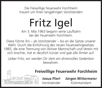 Anzeige von Fritz Igel von MGO