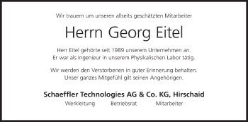 Anzeige von Georg Eitel von MGO