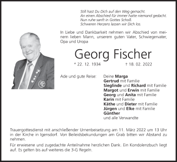 Anzeige von Georg Fischer von MGO