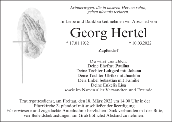Anzeige von Georg Hertel von MGO