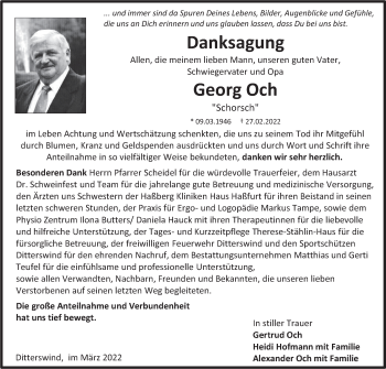 Anzeige von Georg Och von MGO