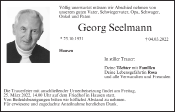 Anzeige von Georg Seelmann von MGO