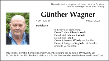 Anzeige von Günther Wagner von MGO