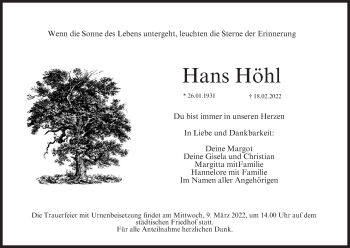 Anzeige von Hans Höhl von MGO