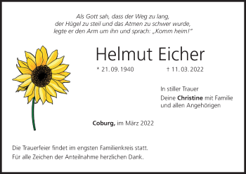 Anzeige von Helmut Eicher von MGO