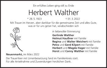 Anzeige von Herbert Walther von MGO