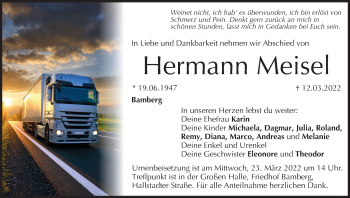 Anzeige von Hermann Meisel von MGO