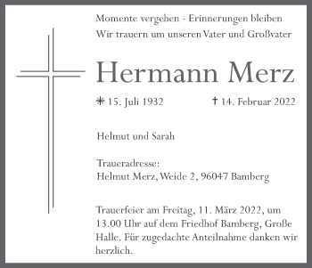 Anzeige von Hermann Merz von MGO