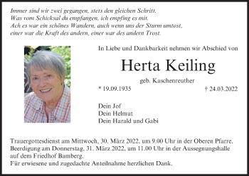 Anzeige von Herta Keiling von MGO