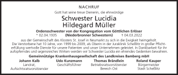 Anzeige von Hildegard Müller von MGO