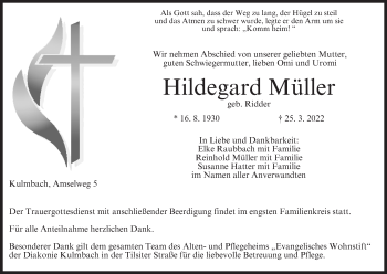 Anzeige von Hildegard Müller von MGO