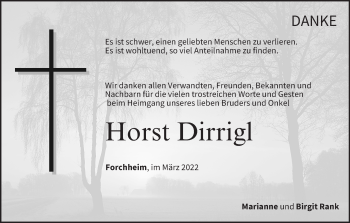 Anzeige von Horst Dirrigl von MGO