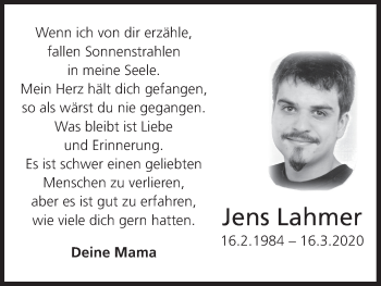Anzeige von Jens Lahmer von MGO