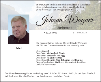 Anzeige von Johann Wagner von MGO