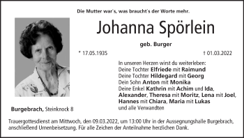 Anzeige von Johanna Spörlein von MGO