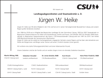 Anzeige von Jürgen W. Heike von MGO