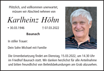 Anzeige von Karlheinz Höhn von MGO