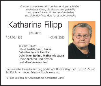 Anzeige von Katharina Filipp von MGO