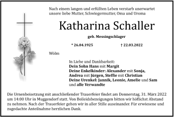 Anzeige von Katharina Schaller von MGO