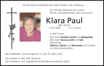 Anzeige von Klara Paul von MGO