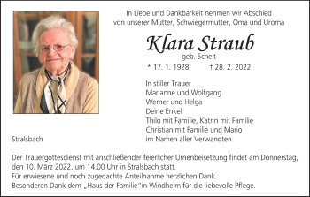 Anzeige von Klara Straub von MGO