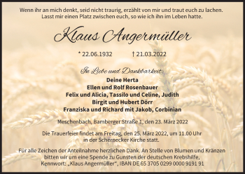 Anzeige von Klaus Angermüller von MGO