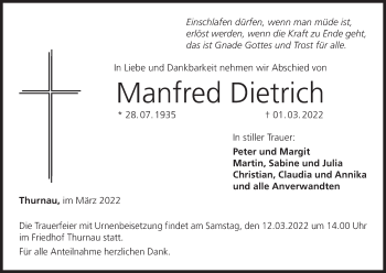 Anzeige von Manfred Dietrich von MGO